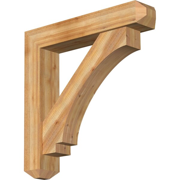 Ekena Millwork Imperial Craftsman Rough Sawn Bracket w/ Offset Brace, Western Red Cedar, 8"W x 42"D x 42"H BKT0806X42X42IMP04RWR - main